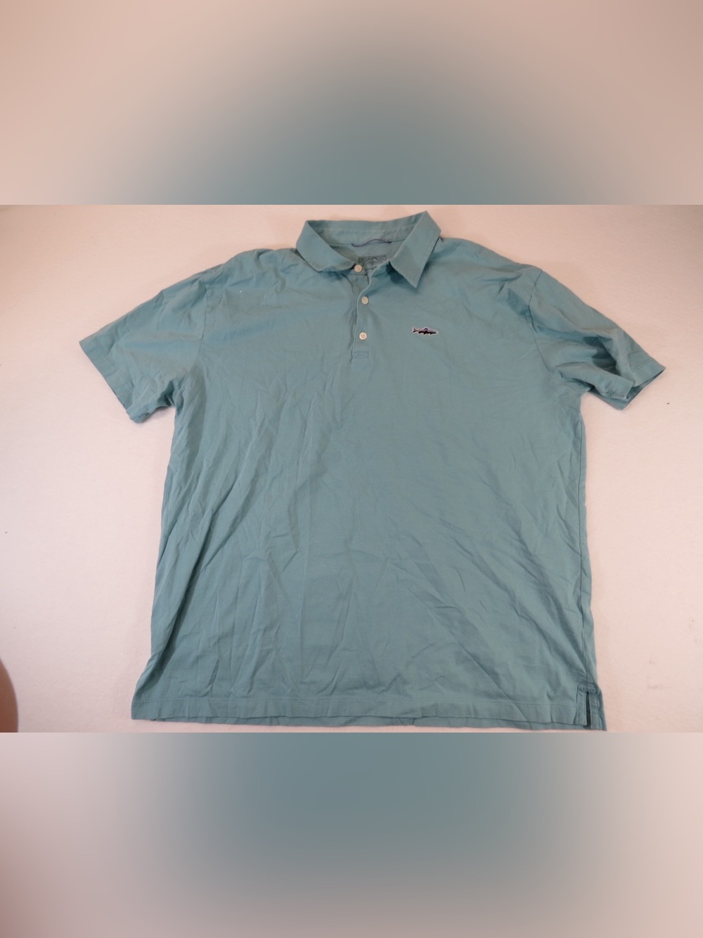Patagonia Men's XL Aqua Polo with Embroidered fish Logo
